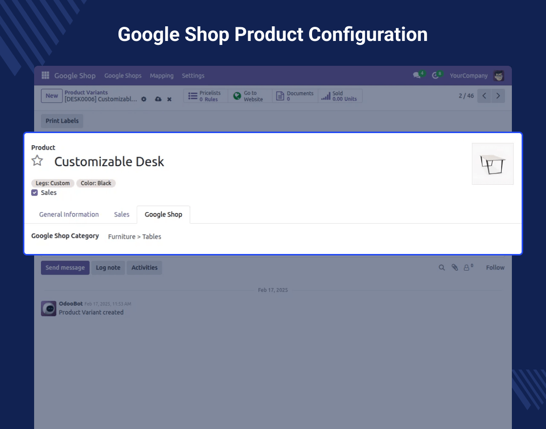 Odoo Google Shopping Feed
