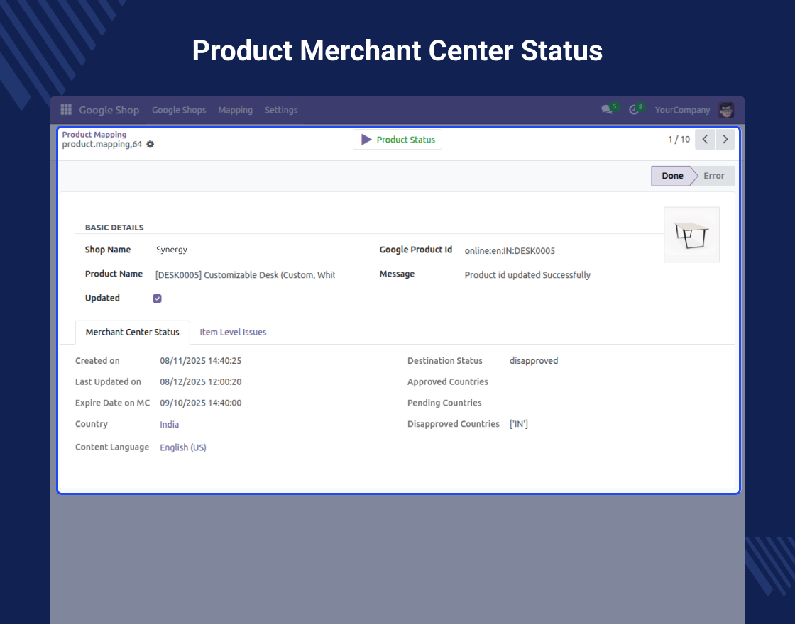 Odoo Google Shopping Feed