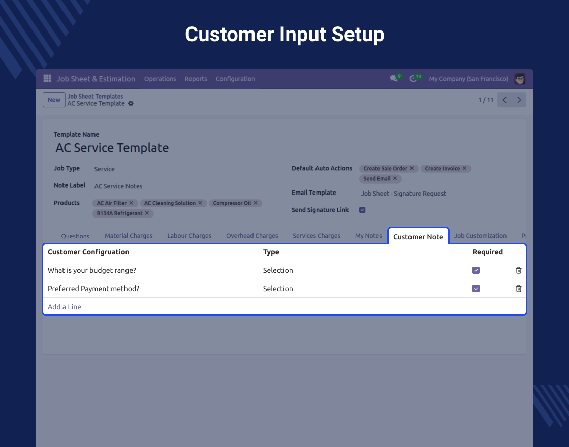 Odoo Job Sheet and Estimation Manager