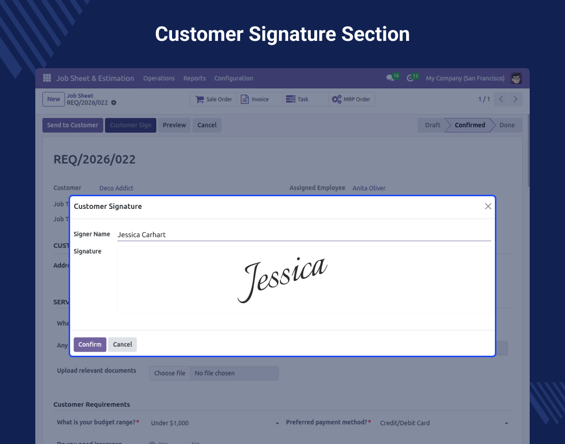 Odoo Job Sheet and Estimation Manager