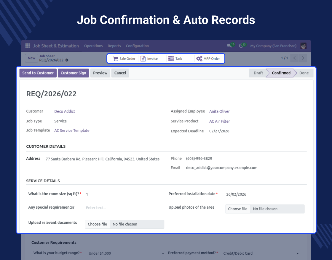 Odoo Job Sheet and Estimation Manager