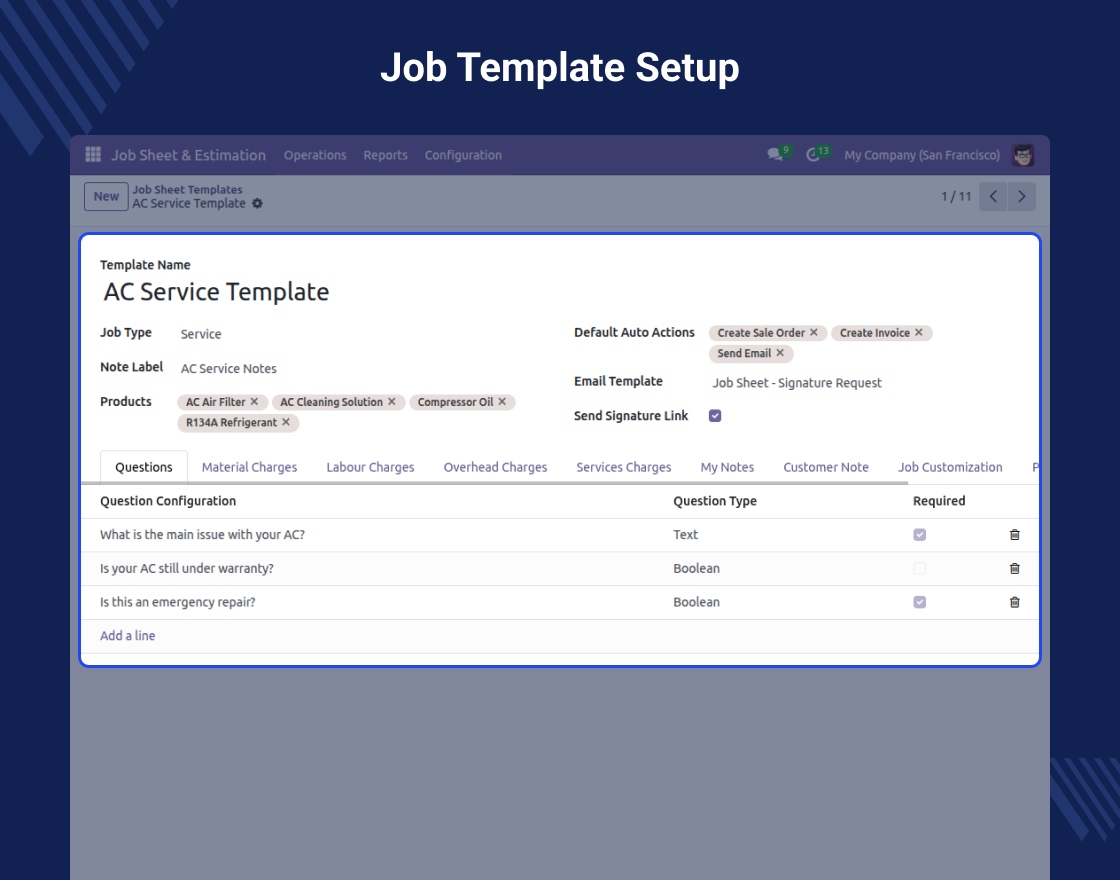 Odoo Job Sheet and Estimation Manager