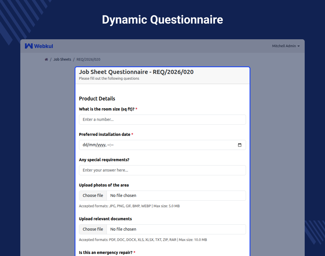 Odoo Job Sheet and Estimation Manager