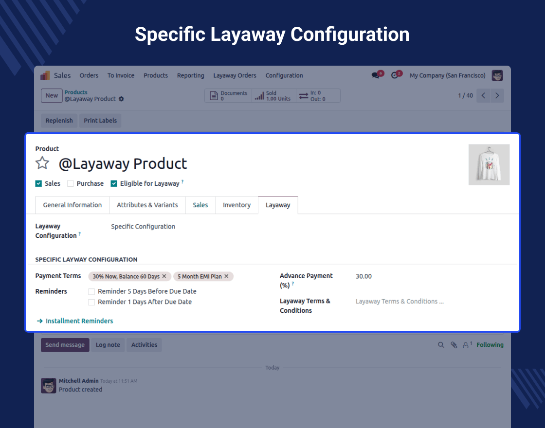 Odoo Layaway Order Management