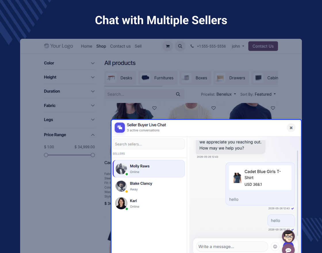 Odoo Marketplace Buyer Seller Live Chat