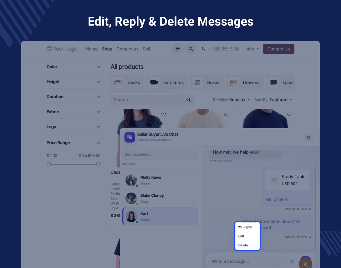 Odoo Marketplace Buyer Seller Live Chat