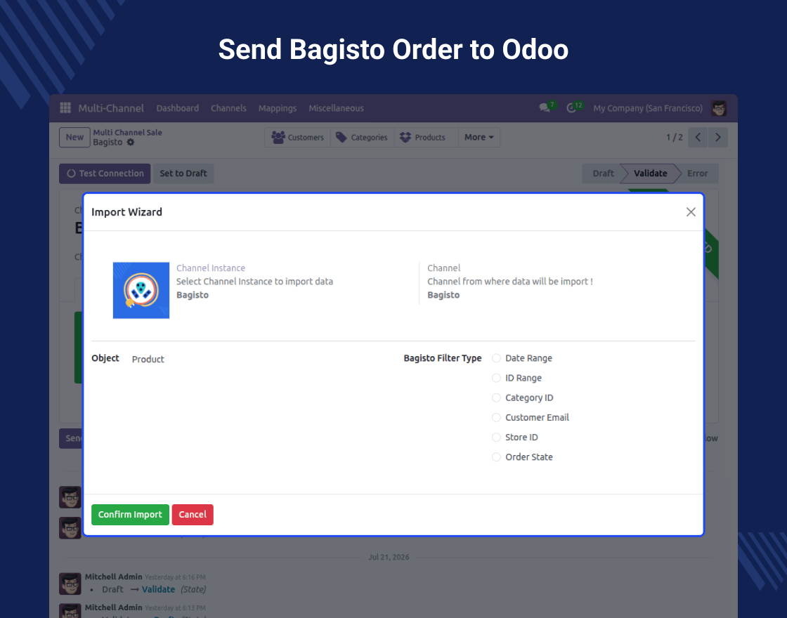 Odoo Multichannel Bagisto Connector