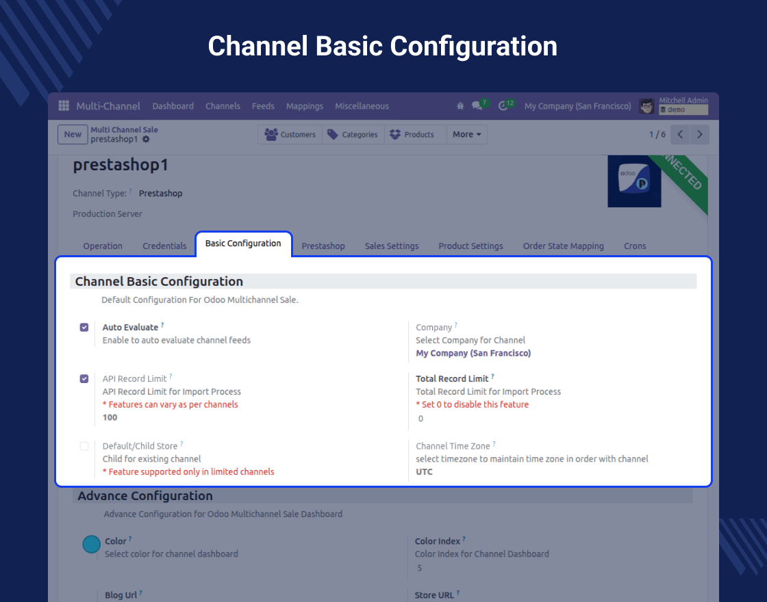 Multi Channel Prestashop Odoo Bridge