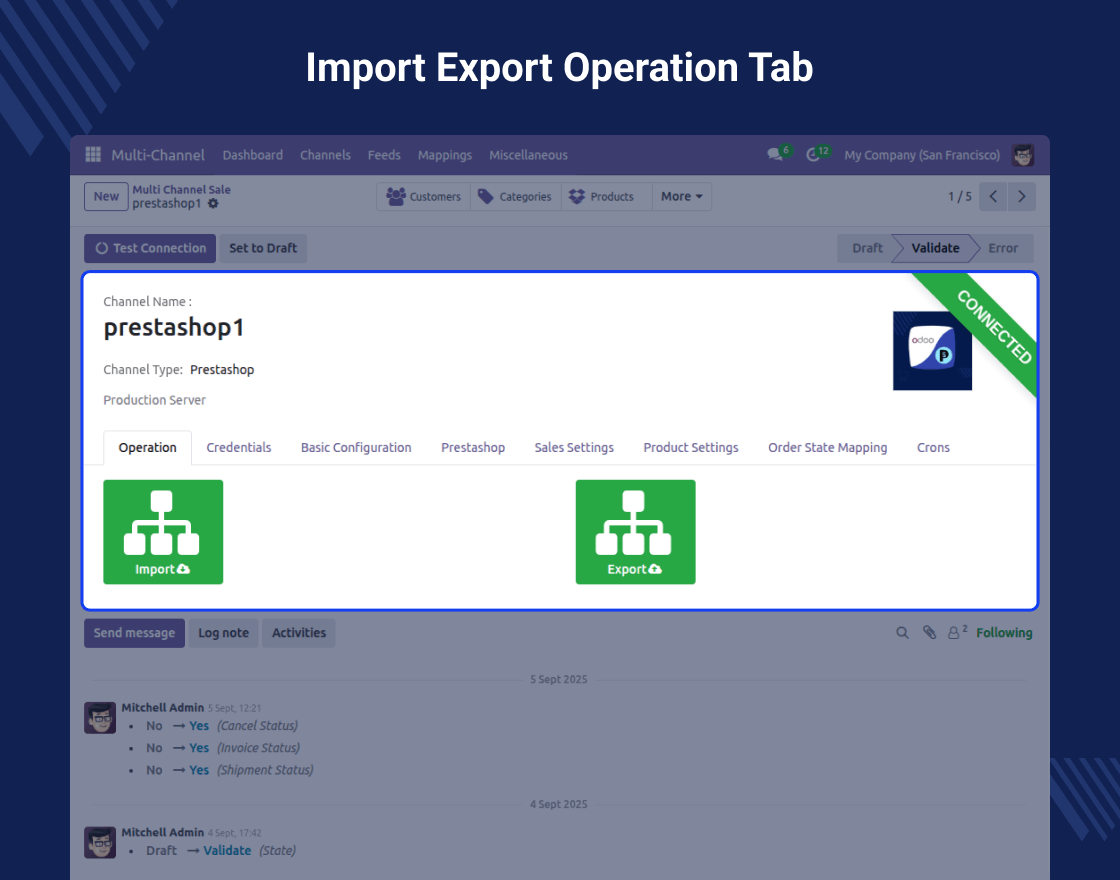 Multi Channel Prestashop Odoo Bridge