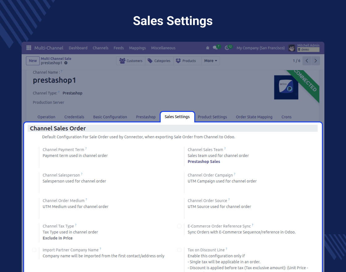 Multi Channel Prestashop Odoo Bridge
