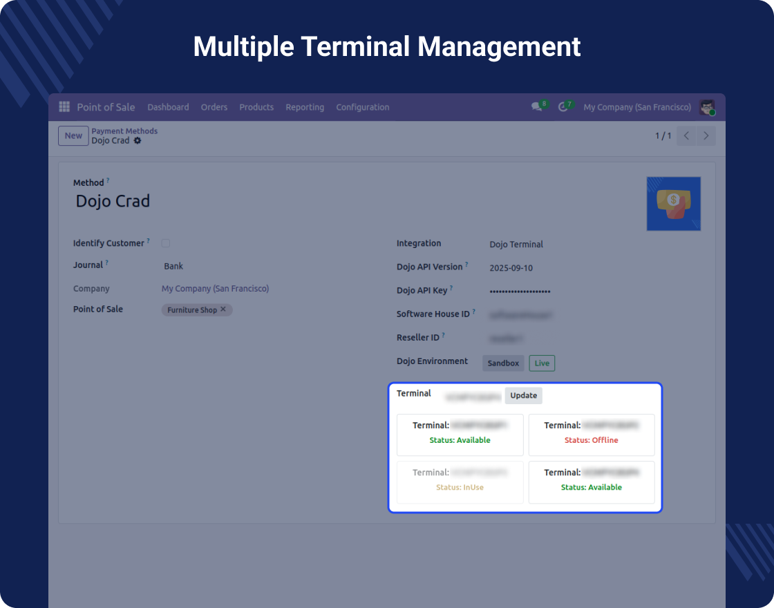 Odoo POS Dojo Terminal Integration