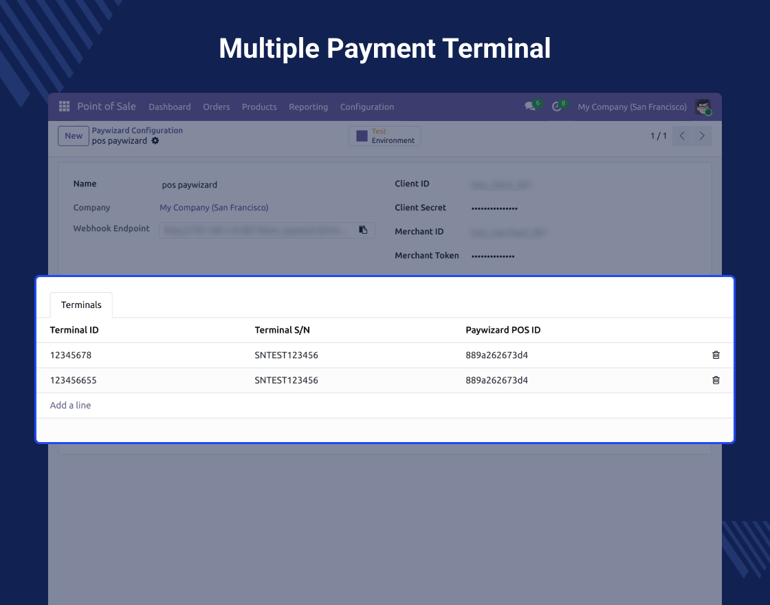Odoo POS Paywizard Payment Terminal
