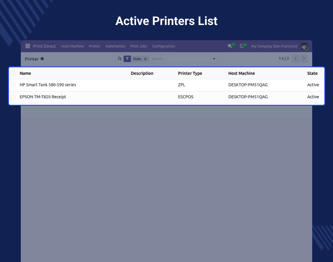 Odoo Print Direct