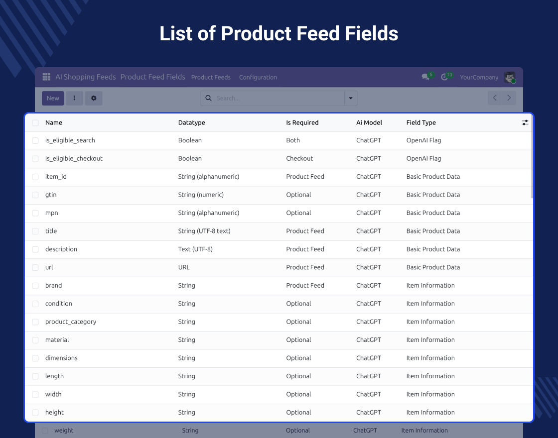 Odoo Product Feed for ChatGPT