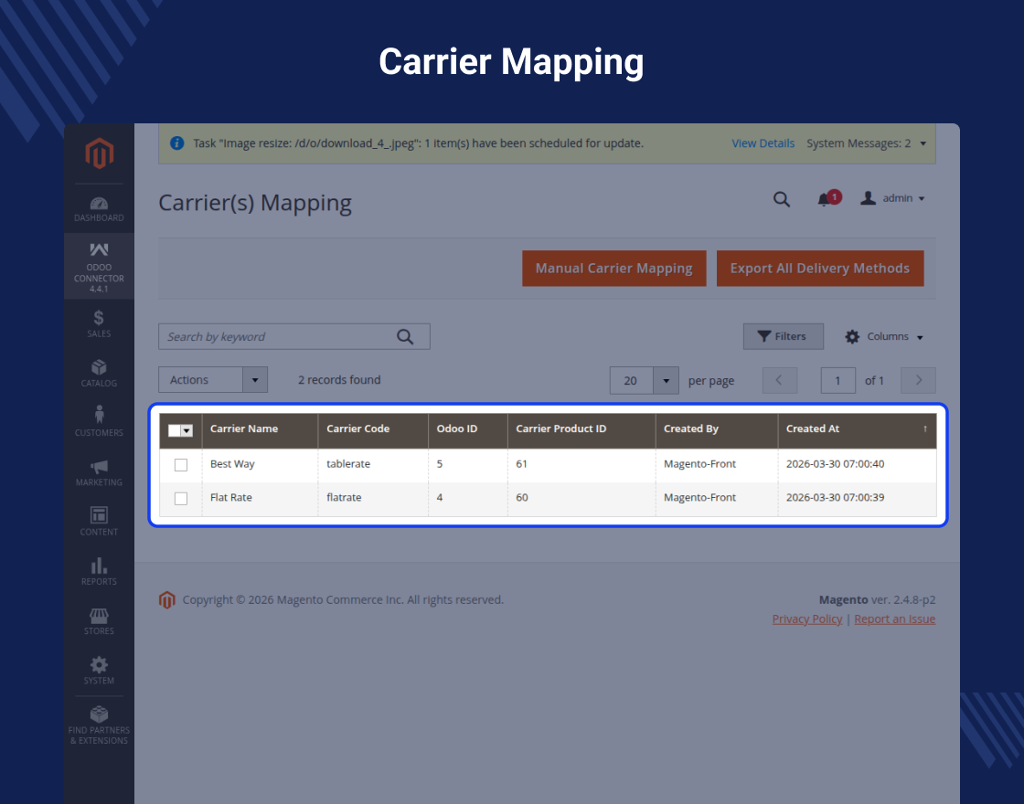 Odoo SAAS Bridge For Magento