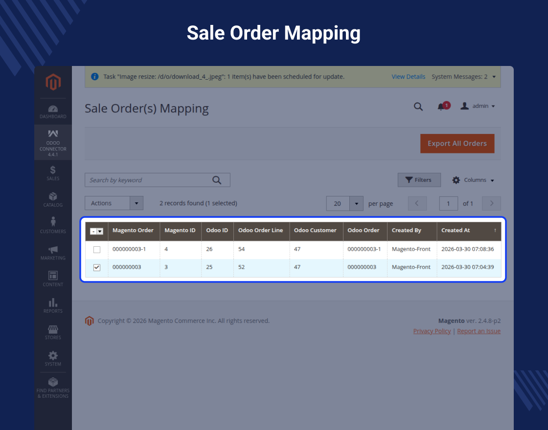 Odoo SAAS Bridge For Magento