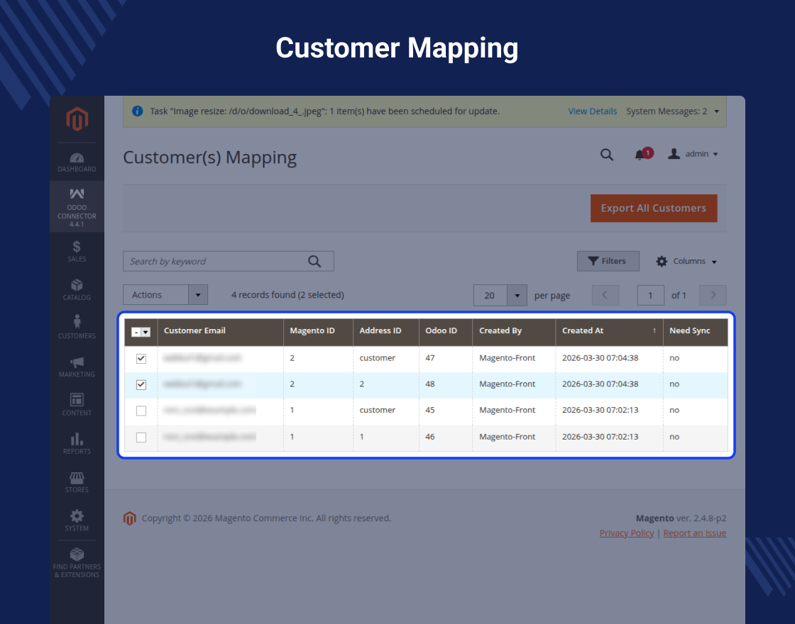 Odoo SAAS Bridge For Magento
