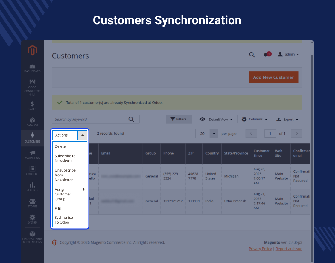 Odoo SAAS Bridge For Magento