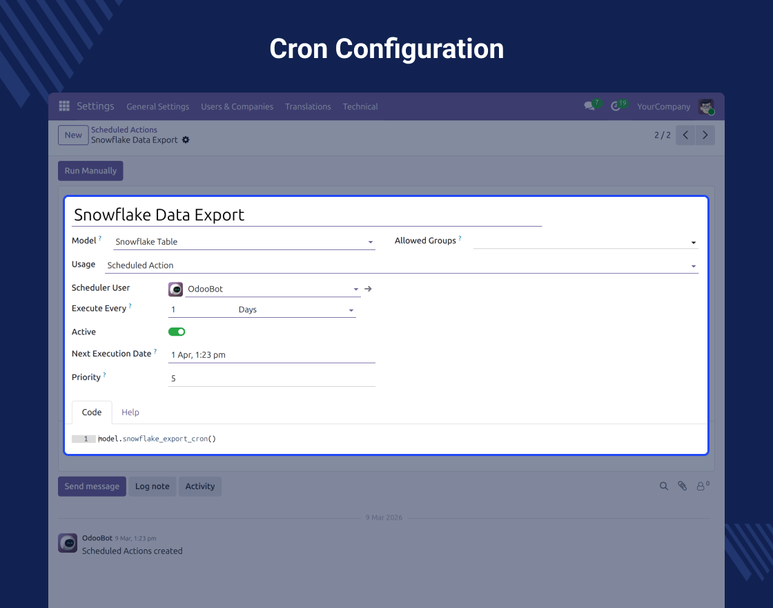 Odoo Snowflake Connector