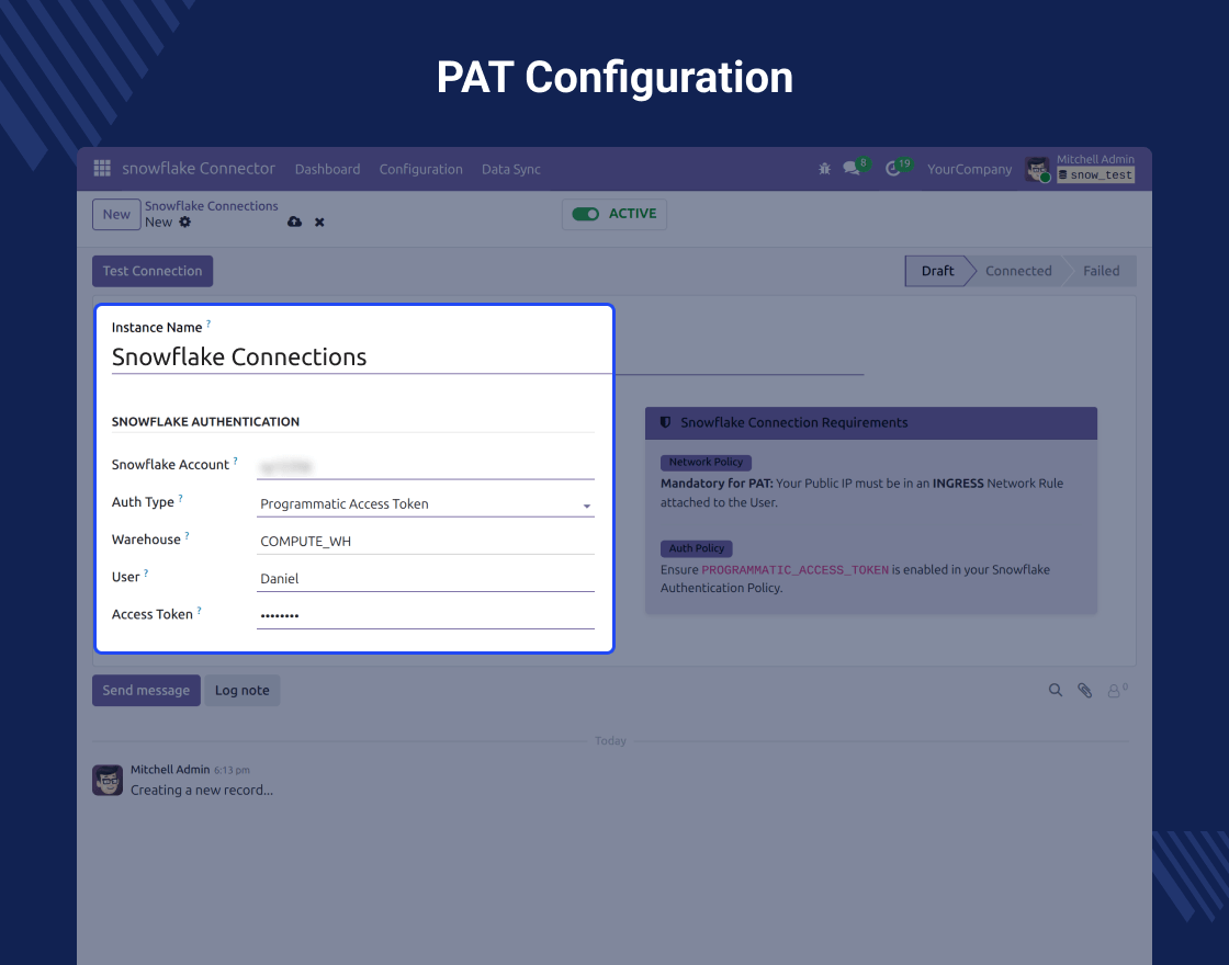 Odoo Snowflake Connector