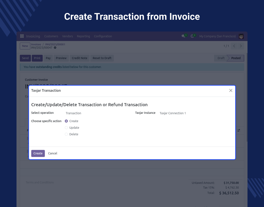 Odoo TaxJar Connector