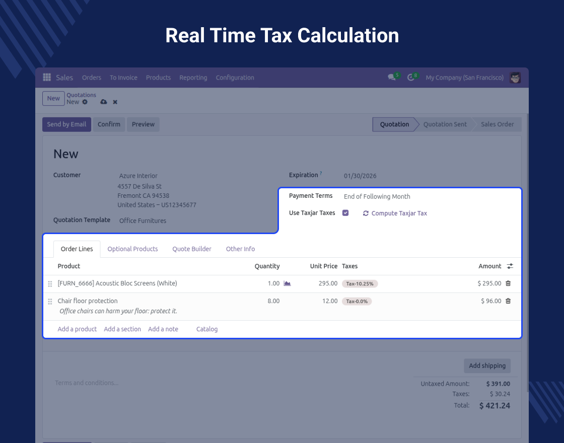 Odoo TaxJar Connector