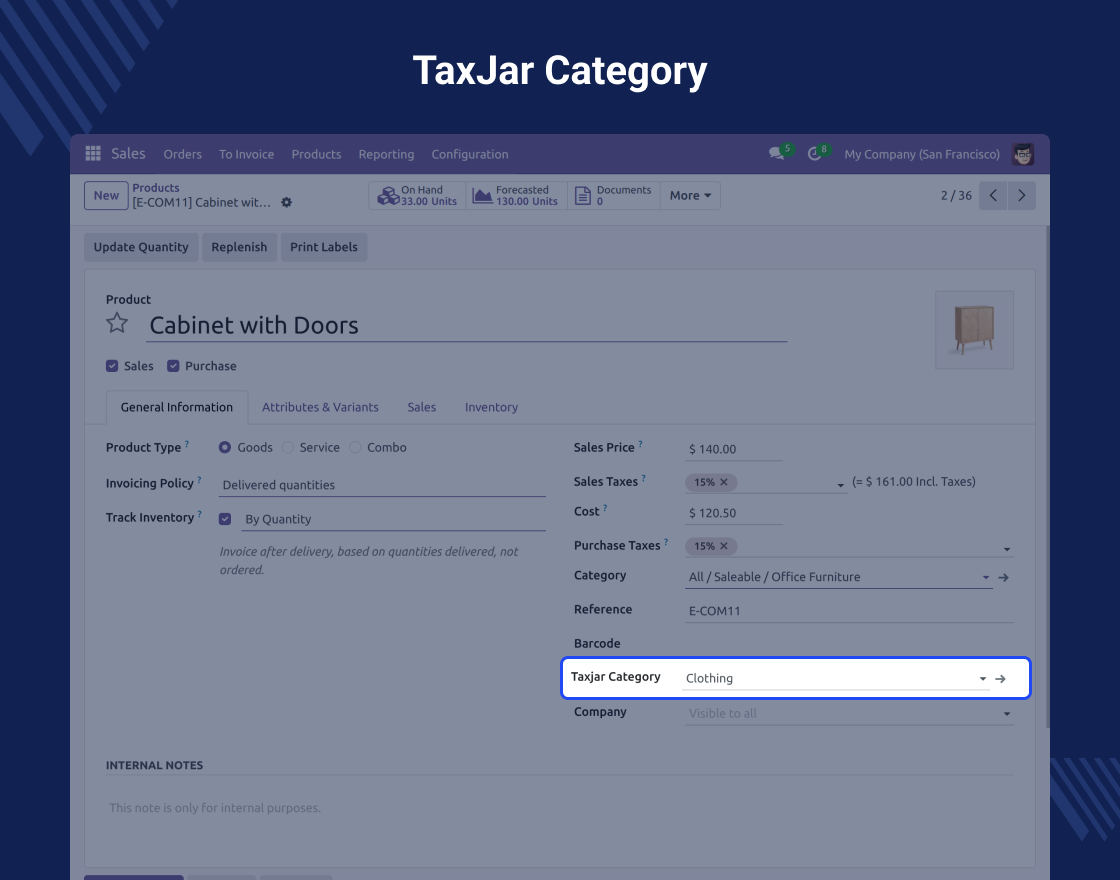 Odoo TaxJar Connector