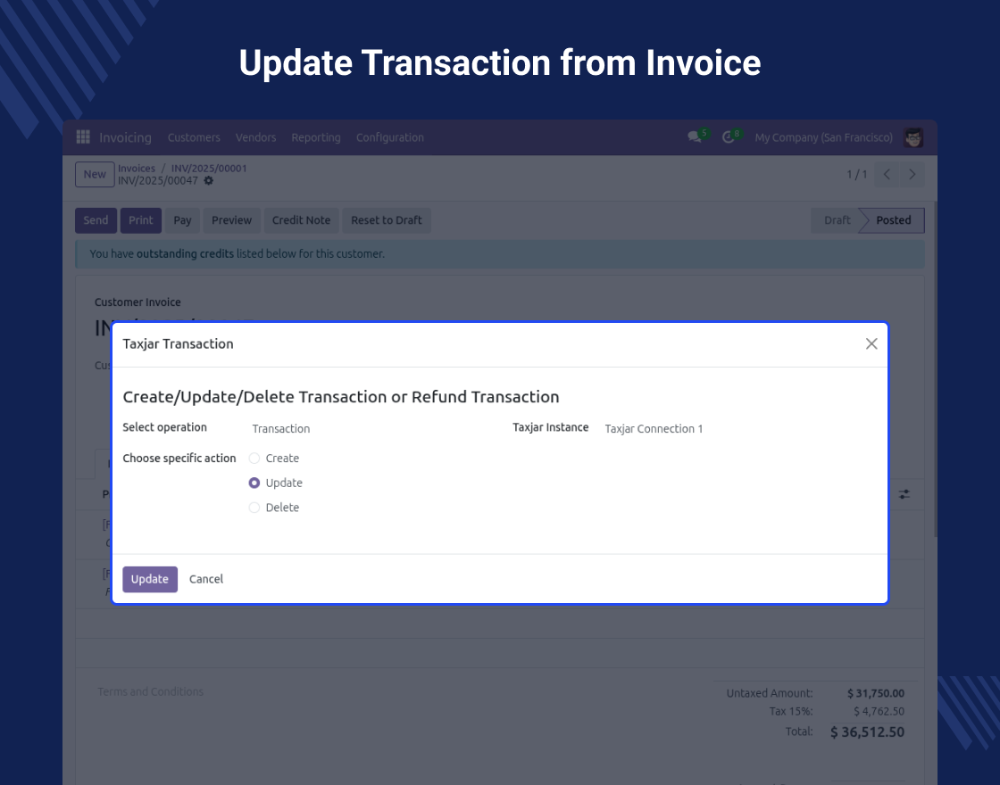 Odoo TaxJar Connector