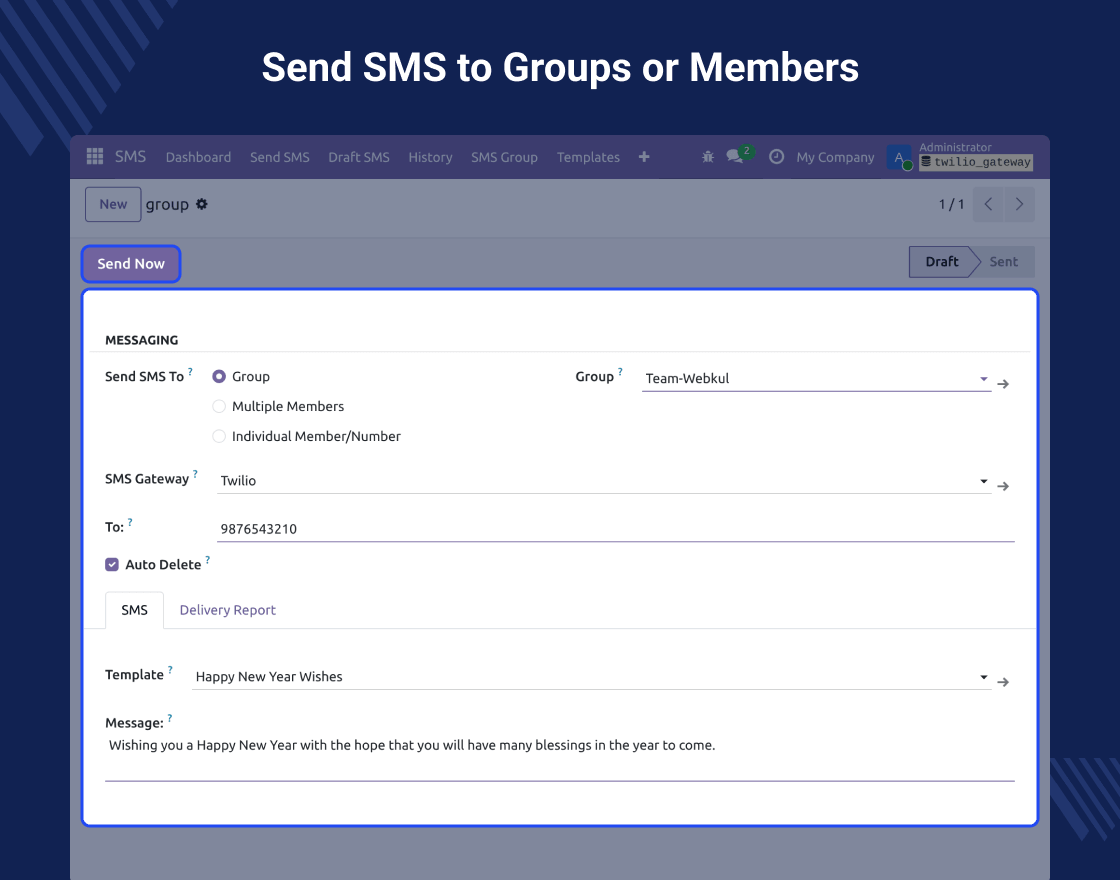 Odoo Twilio SMS Gateway