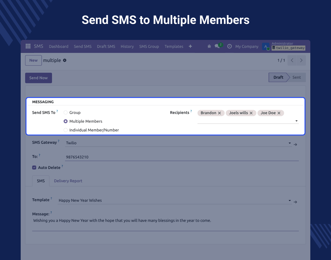 Odoo Twilio SMS Gateway