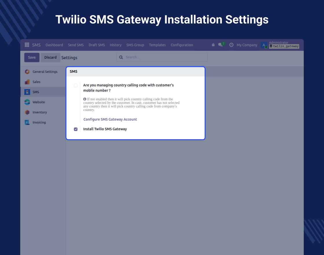 Odoo Twilio SMS Gateway