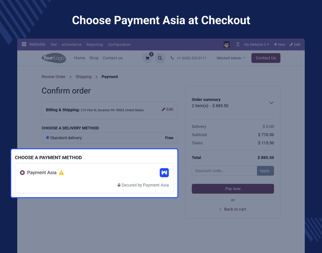 Odoo Website PaymentAsia Payment Acquirer