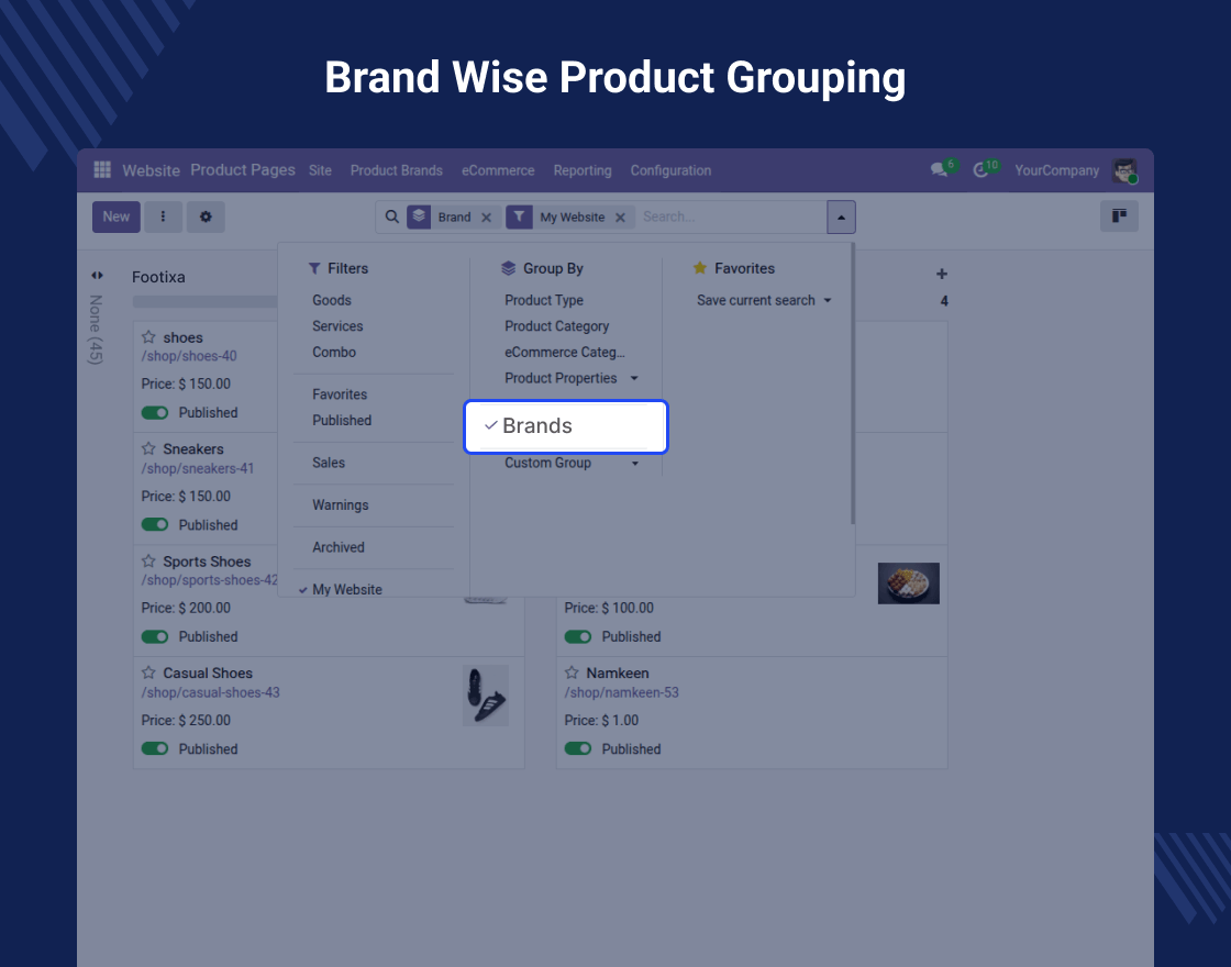 Odoo Website Product Brand