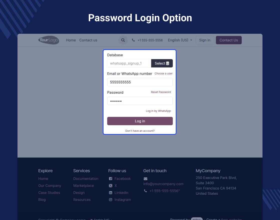 Odoo WhatsApp OTP Authentication