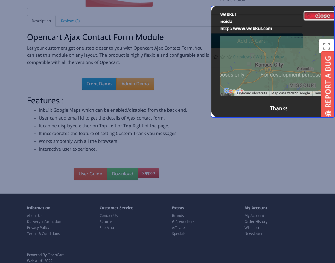 Opencart Ajax Contact Form