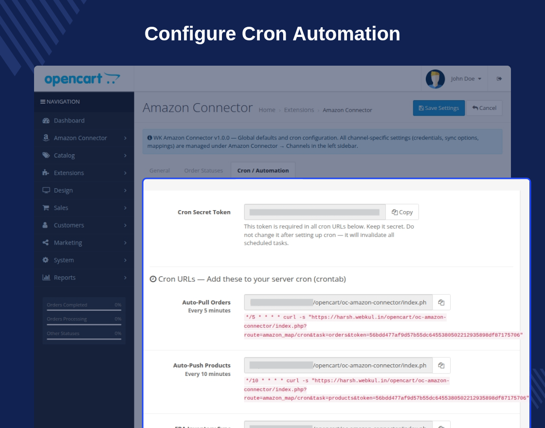 Opencart Amazon Connector