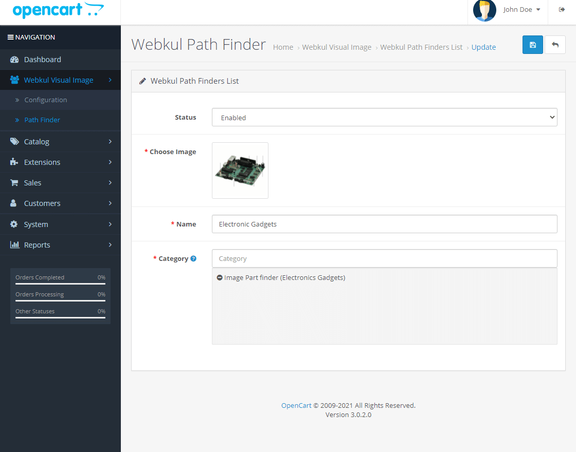 Opencart Image Part Finder