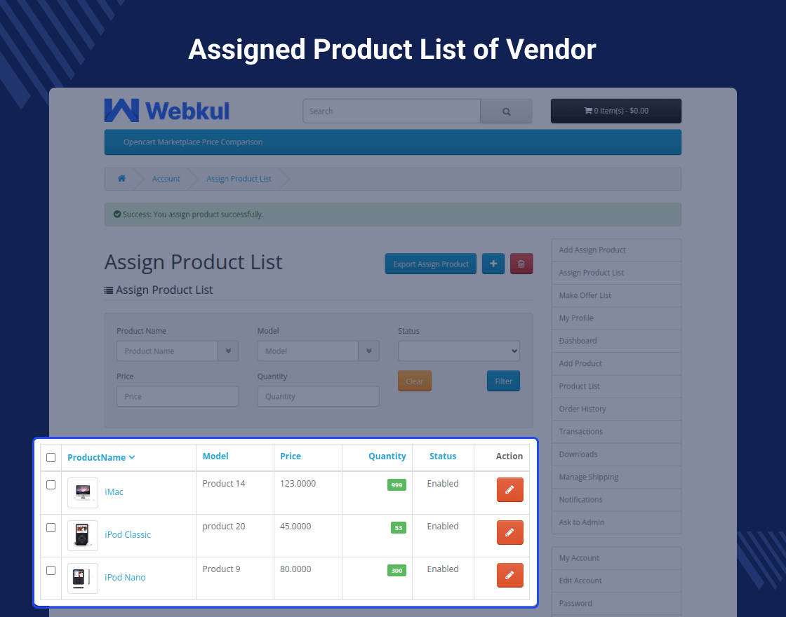 Opencart Price Comparison Marketplace