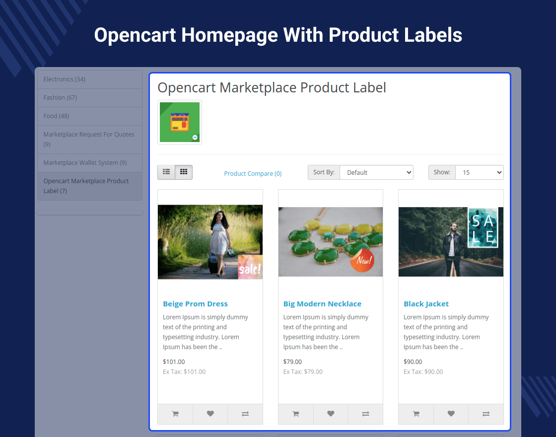 OpenCart Marketplace Multi Tenant Product Label
