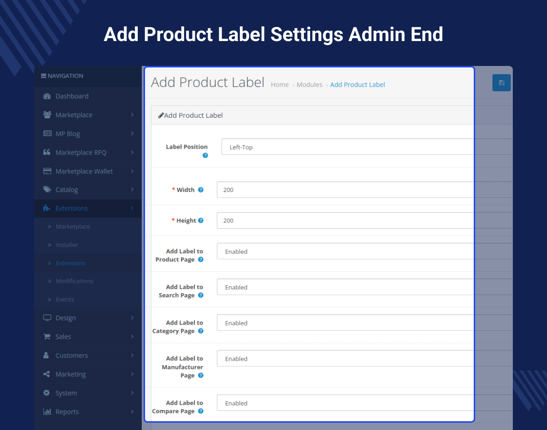 OpenCart Marketplace Multi Tenant Product Label