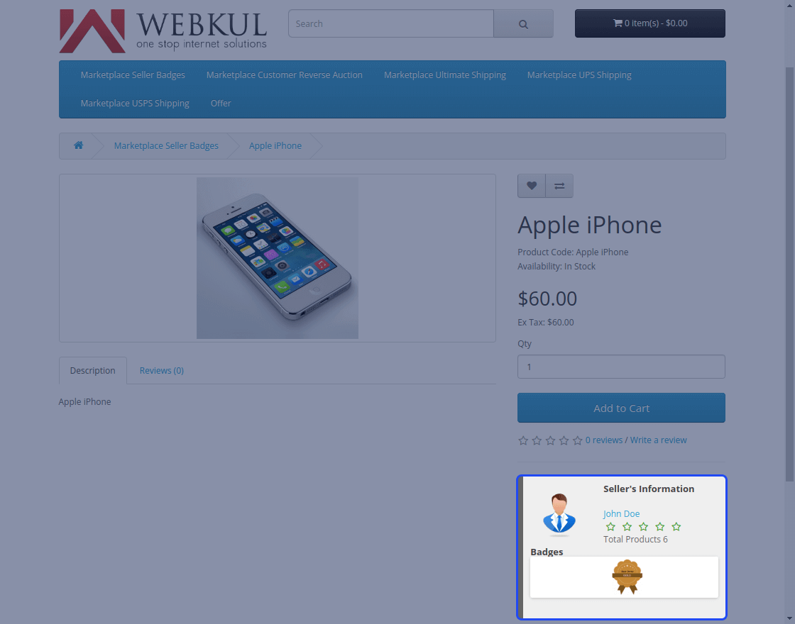 Opencart Marketplace Multi Tenant Seller Badge