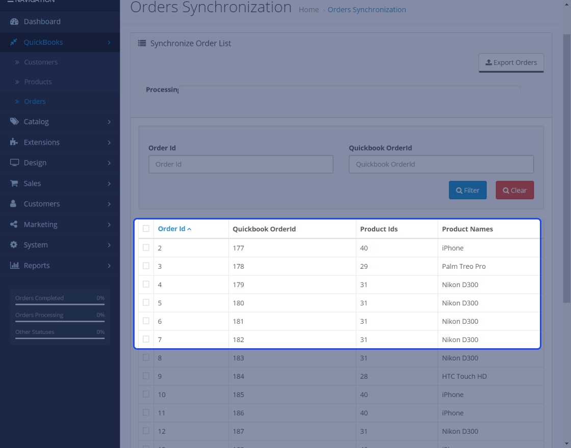 OpenCart QuickBooks Connector