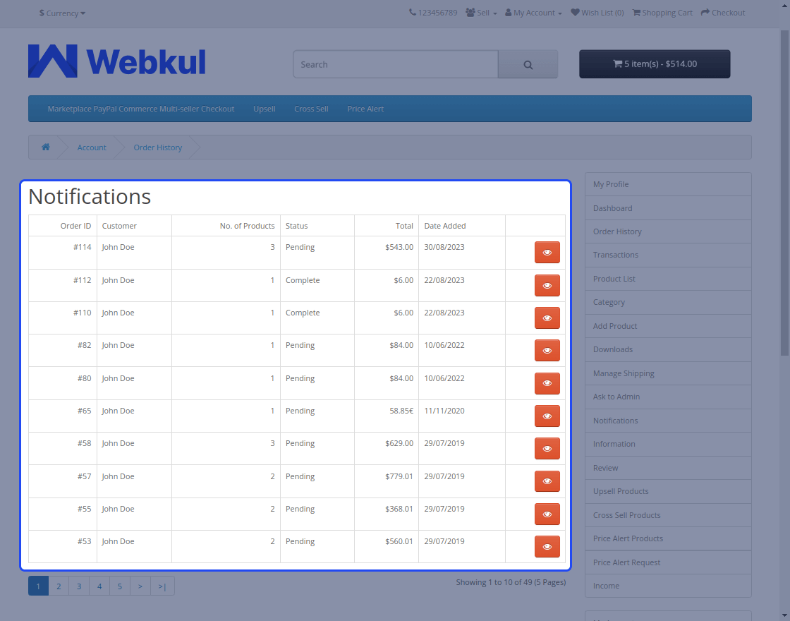 Opencart Multi Vendor PayPal Commerce