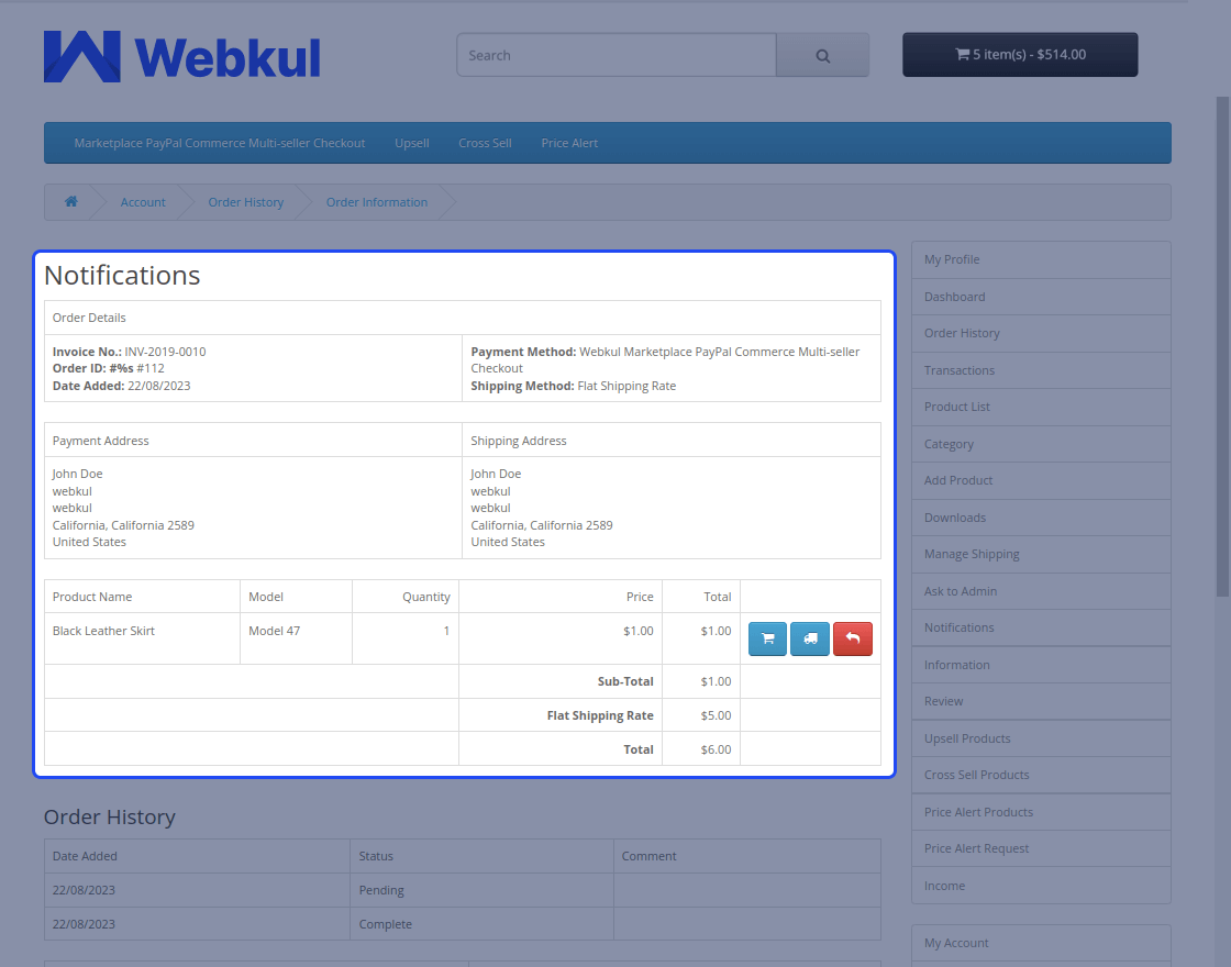 Opencart Multi Vendor PayPal Commerce