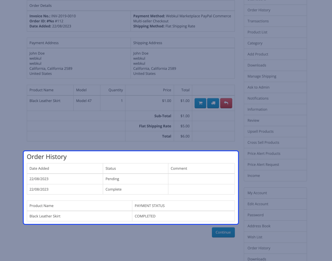 Opencart Multi Vendor PayPal Commerce