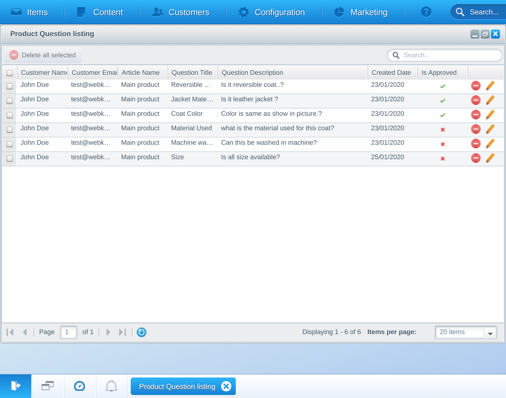 Product Question Answers for Shopware 5