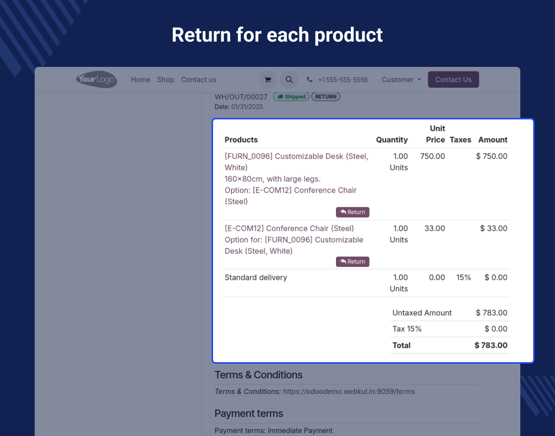 Odoo Return Merchandise Authorization (RMA)