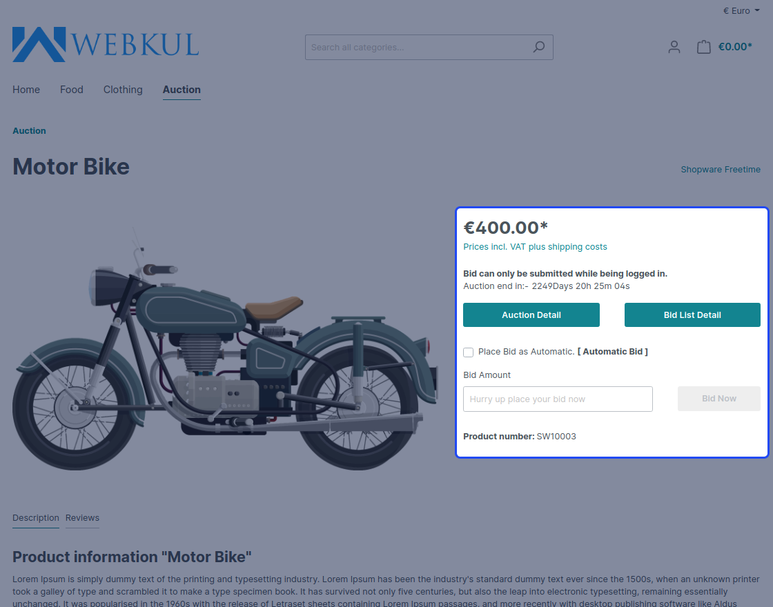 Shopware Auction