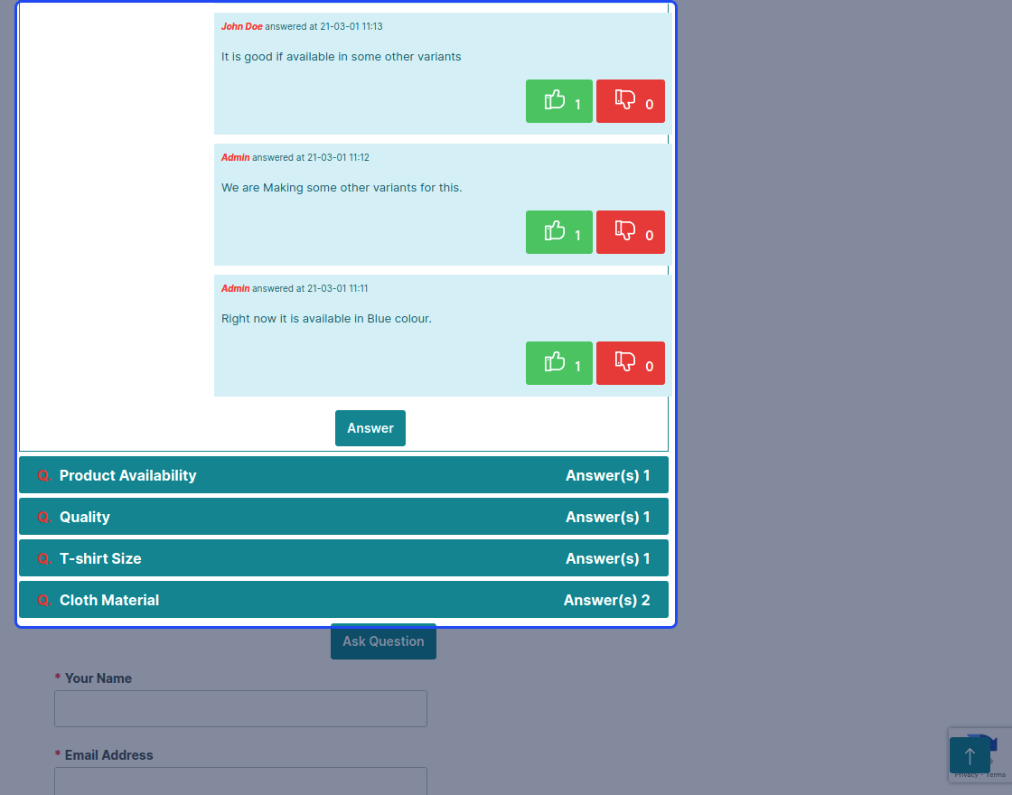 Product Question Answers for Shopware 6