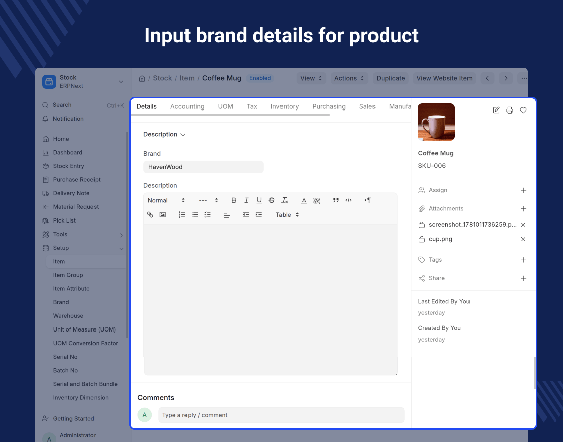 ERPNext Website Product Brand